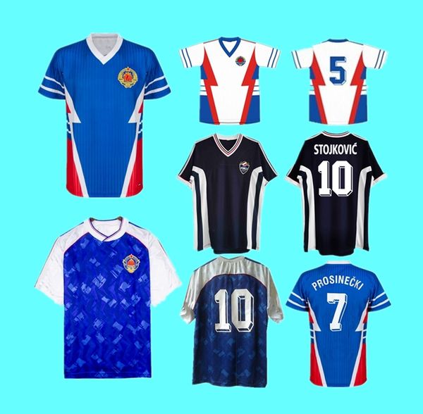 

1990 yugoslavia retro football jersey 1991 1998 jugoslavija mijatovic pancev mihajlovic stankovic jugovic stojkovic savicevic classic year, Black;yellow