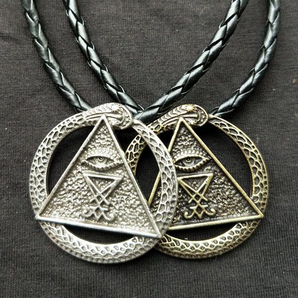 

pendant necklaces lucifer eyes church of satan charm pagan wiccan talisman all seing eye amulet sigil snake, Silver
