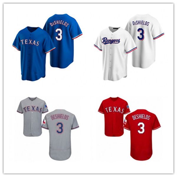 

2021 ranger men women youth 3 delino deshields custom baseball jersey blank replica alternate blue white gray, Blue;black