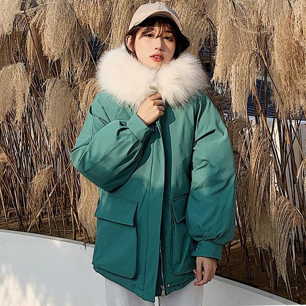 

women's trench coats 2021 winter jacket women with lambswool lining warm thicken female parka outwear womens coat hooded fur, Tan;black