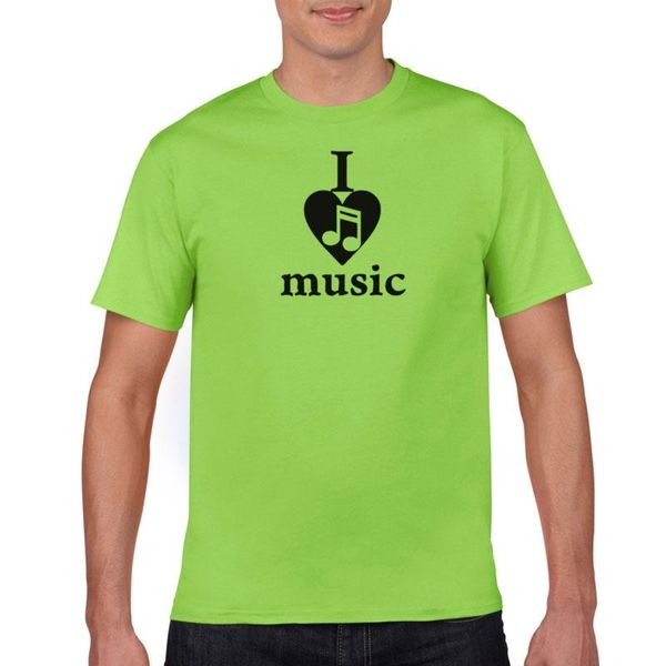 

men's t-shirts i love music t-shirt fashion clothing short sleeve casual cotton brand, White;black