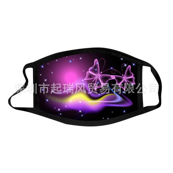 

thin butterfly printed summer dustproof cotton series silk ice touch non breathing valve mask