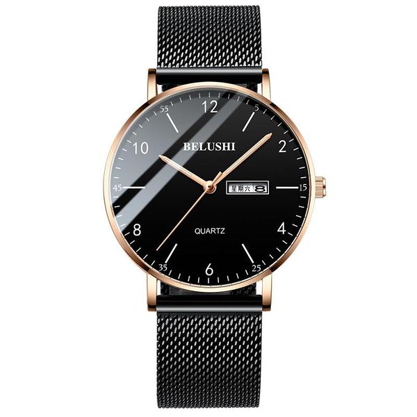 

wristwatches business casual quartz calendar leather strap men date watches leisure male watch waterproof lumino, Slivery;brown
