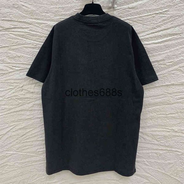 

fashion hoodies 2022 designer t-shirts hoodies balencaigas summer paris b double hook letter embroidery men's women's short sleeve, White;black