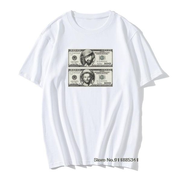 

men's t-shirts terence hill bud spencer dollar amazing t shirt mens unique tee 100% cotton shirts boys women, White;black