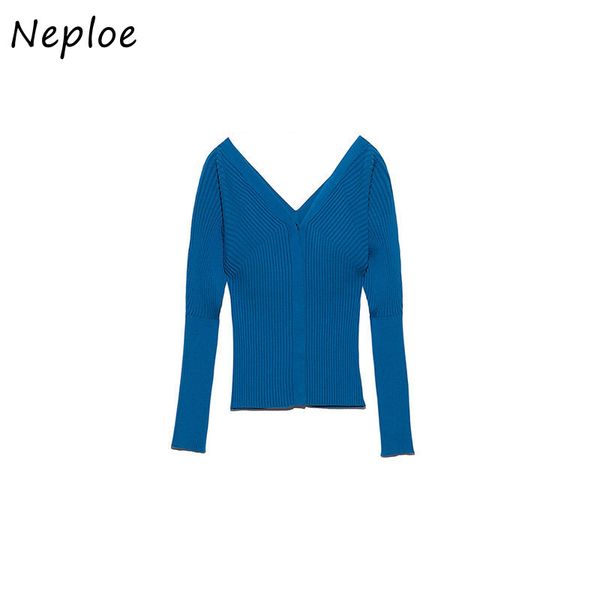 

vintage chic covered button slim fit cardigan solid color v-neck coat women autumn winter long sleeve sweaters 210430, White