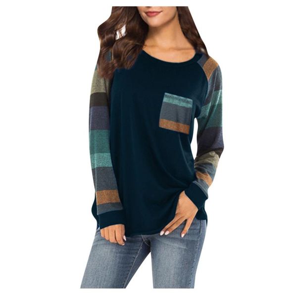 

women's t-shirt casual women stripe sleeve patchwork loose basic tshirt clothing spring autumn t shirt femme #t3g, White