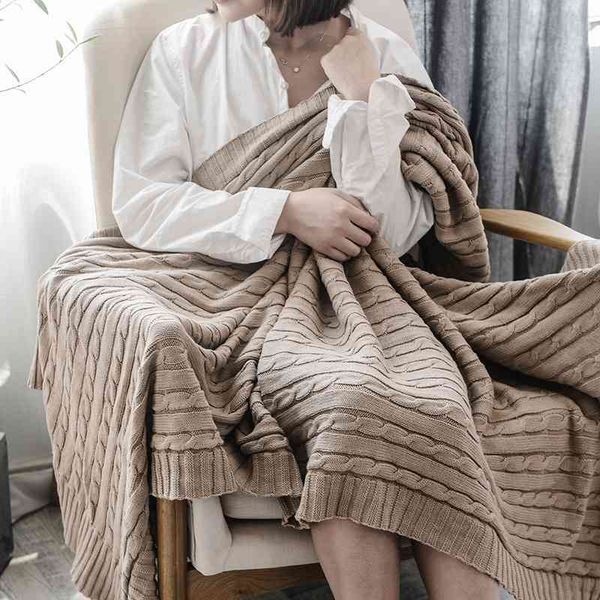 

bowen dyeing workshop nordic cotton twist knitted single nap sofa cover bed blanket