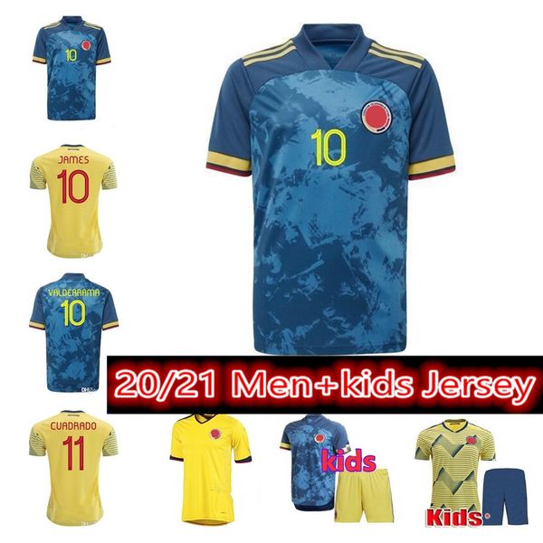 

2021 colombia away soccer jersey men kids kit 20 21 james copa america football shirt falcao camiseta de futbol maillot, Black;yellow