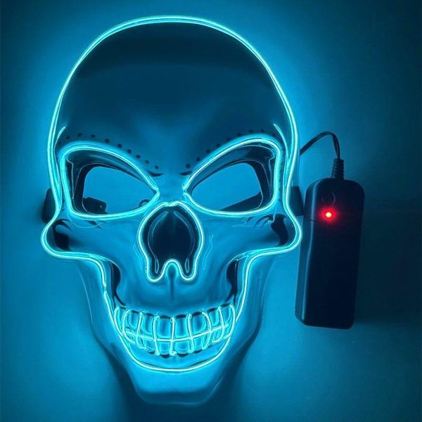 

other event & party supplies neon terror masks ghost skelet halloween maske light glow night horror mask glowing masker evil led stage tool