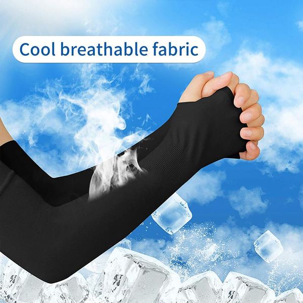 

arm cover up silk summer sleeve fashion cycling running jogging cool sport cuffs women warmers for volleyball sun protection elbow & knee pa, Black;gray