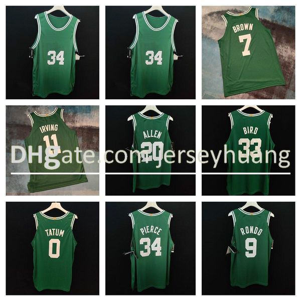 

men team 2021nbabasketball 20 allen 11 irving good quality basketball jerseys size s-xxl green, Black;red