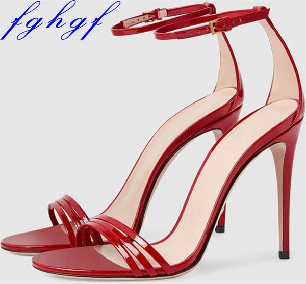 

summer gladiator sandals women shoes high heels black,red peep toe wedding female s