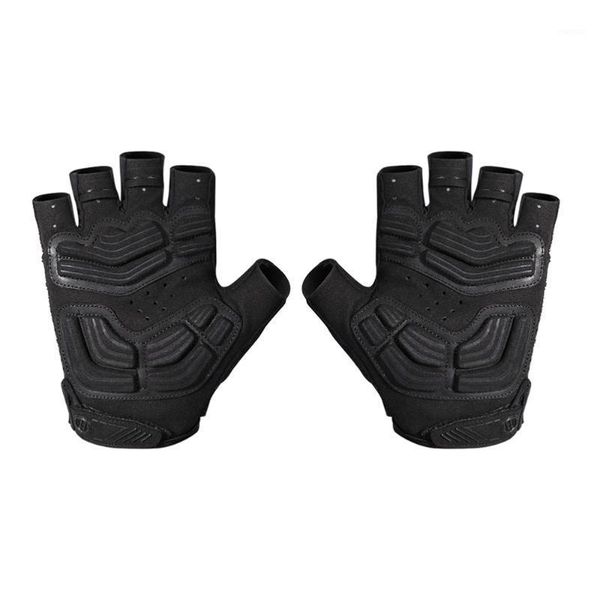 

cycling gloves 1 pair bike riding breathable sports half finger for men (size)1, Black