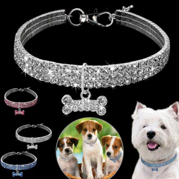 

dog collars & leashes diamond collar puppy kitten small pet plastic solid color accessories cute bow tie big sale