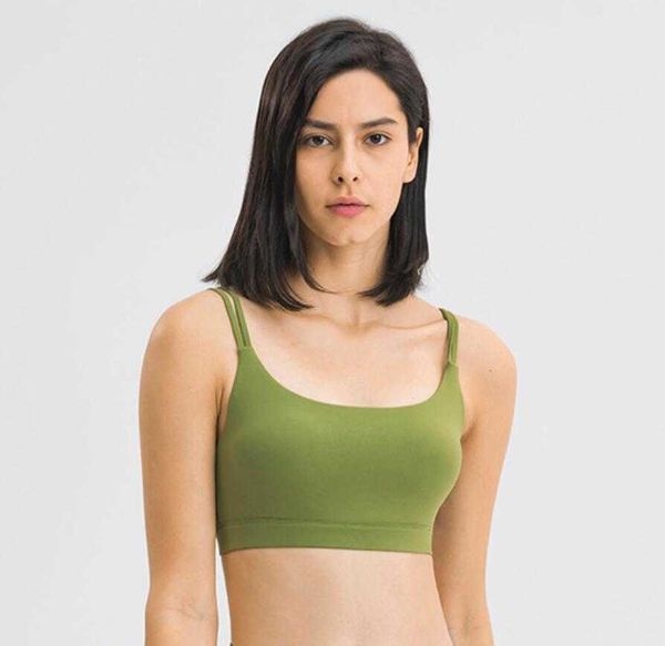 Reggiseno da yoga con scollo a U, completi con doppia tracolla, canottiere, canottiere, abbigliamento fitness, esercizi atletici, corsa, sport, abbigliamento da palestra, donna