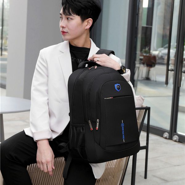 

new high school student schoolbag men's leisure travel computer backpack women's korean fashion black backpack