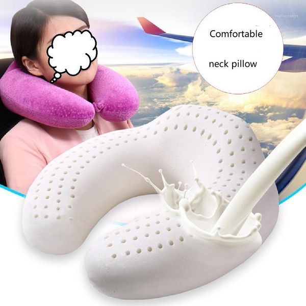 

natural latex car travel u shaped neck pillow nap cushion sleep in healthy airplane aircraft bus comfort and fit body curve1