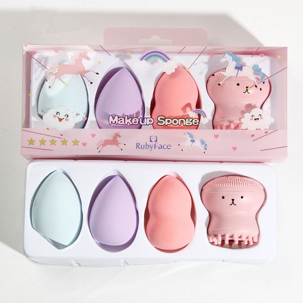 

facial cleaning brush beauty makeup egg cartoons shape sponge powder foundation bb cream pad puff