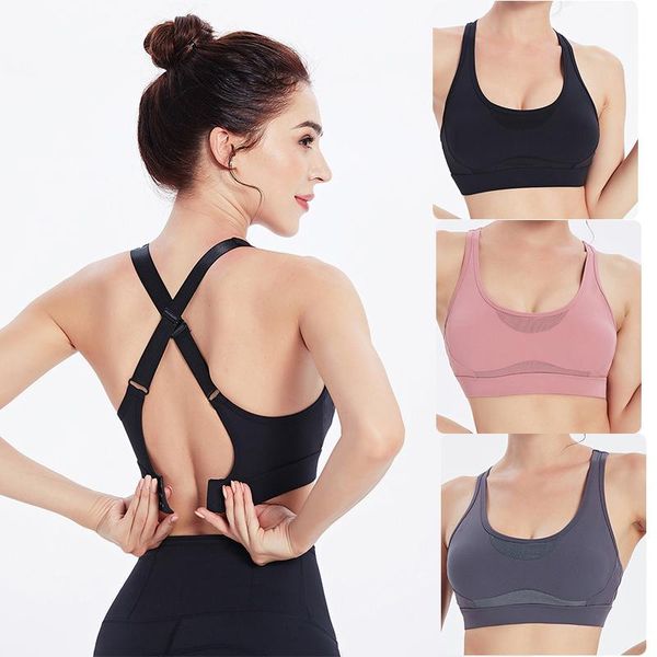 

vansydical naked-feel yoga women fitness sports bra shockproof running gym underwear adjustable straps clothing, White;black