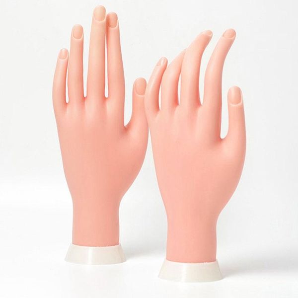 

false nails 1pc flexible soft plastic hand practice fake finger for nail art training display model manicure tools, Red;gold