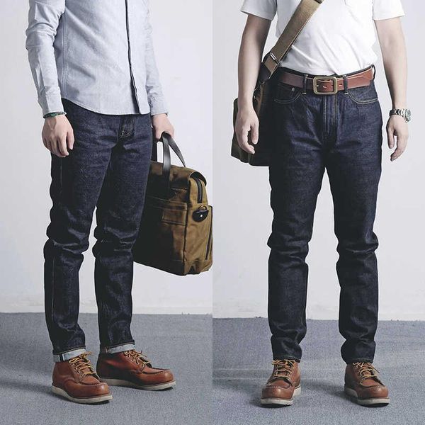 

men's jeans 501ct red taper fit selvedge casual jean blue oash