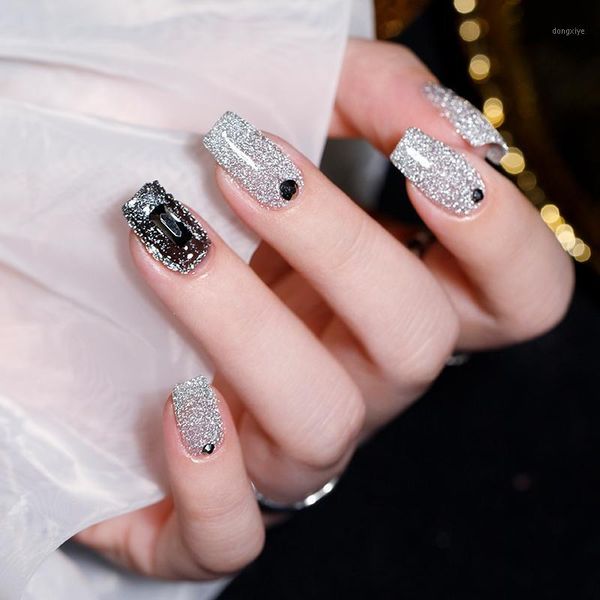 

broken diamond glue reflective glitter bright bungee powder nail long lasting 12 colors art tslm1 polish1