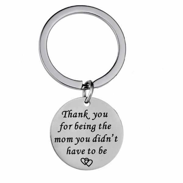 

keychains 12pc/lot thank you for being the mom didn't have to be keychain family mommy mothers gifts jewelry stainless steel keyring, Silver