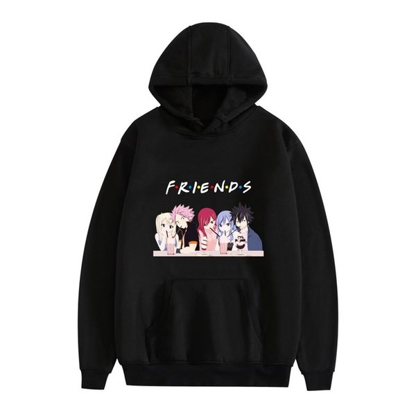 

2021 my hero college new friends pullover print casual hoodie, Black