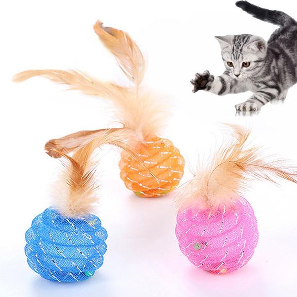 

interactive cute pet cat toy line ball feather tube funny pineapple pattern home supplies toys