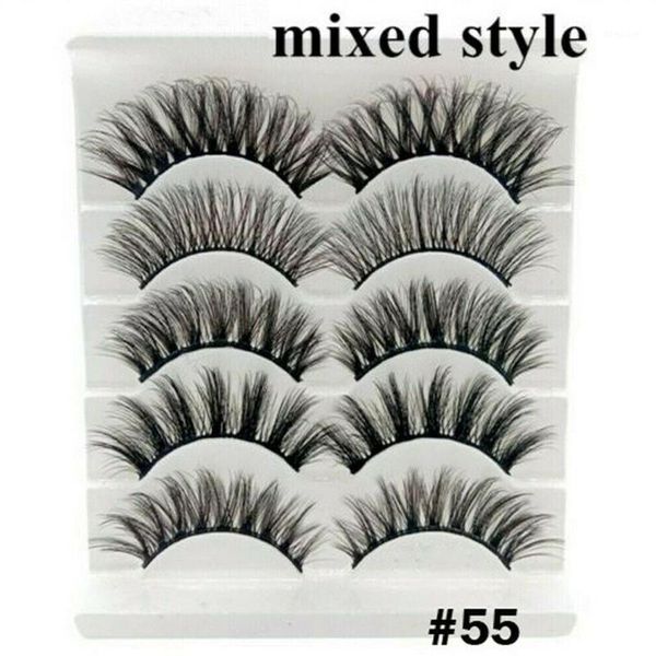 

5pair 3d false eyelashes cross long thick natural fake eye lashes set makeup tool1