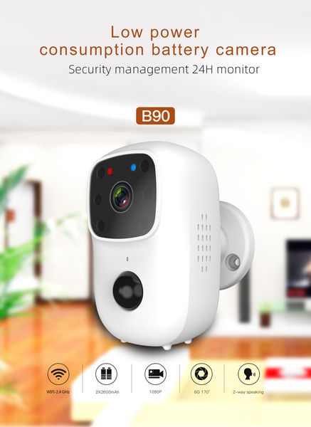 

b90 tuya wifi video doorbell camera smart home security system phone wireless intercom pir night vision recording door bell monitor, Black;white