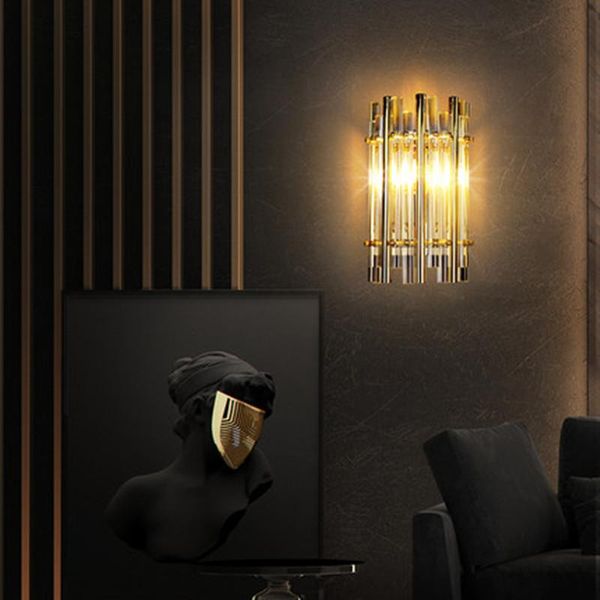 

wall lamp golden crystal led lights for living room el decoration