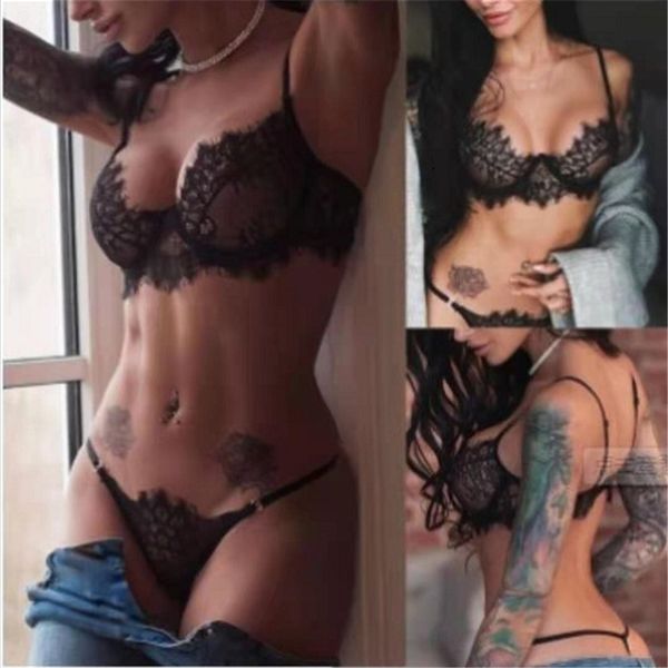 

xgeg eyelash three-point fun suit lace bras womens eyelash three-point fun suit underwearlace underwear, Red;black