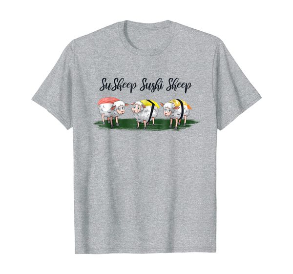 

'susheep sushi sheep' adorable sushi gift shirt, White;black