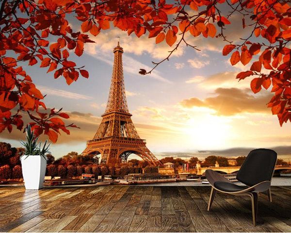 

wallpapers papel de parede eiffel tower under sunset scenery 3d wallpaper,living room tv wall bedroom papers home decor mural