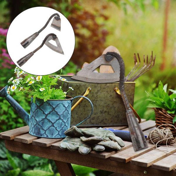 

planters & pots 2pcs outdoor farming hoes weeding digging agriculture accessories (gray)