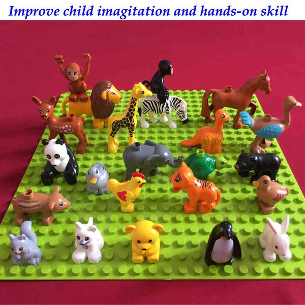 

blocks 20pcs gifts kids toys building animal zoo baby & toddler toy compatible with duploed animals 1008