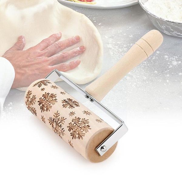 

rolling pins & pastry boards wooden pin hand roller engraved christmas print for fondant cookie dough chapati pasta bakery kitchen u5y1