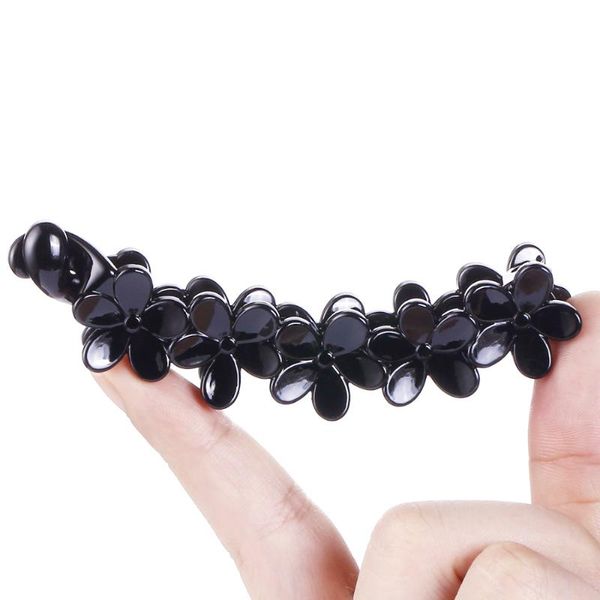 

hair accessories flower solid black banana clips ponytail holder barrettes hairpins for women hairgrips clamps headwear