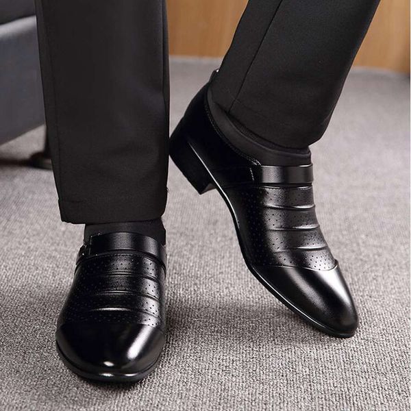 

casual shoes 5wpm new dress fashion oxford business men pu leather soft casual breathable men's flats slip-on shoes jmhu, Black