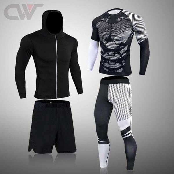 

men's tracksuits 2021 hooded sets mens autumn winter sweatshirt + sweatpants hoodie set 4 pieces zipper male suit pullover, Gray