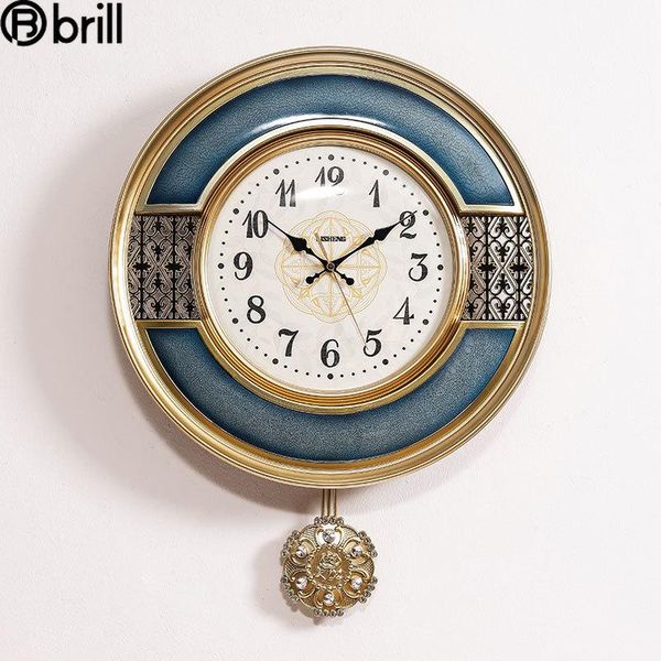 

wall clocks european clock modern design pendulum watch mechanism american shabby chic living room reloj pared grande gift