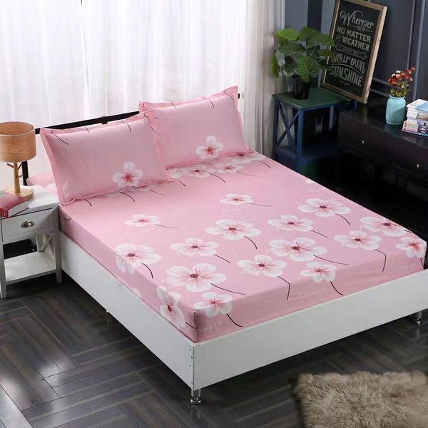 

sheets & sets 2021 colorful cotton bed fitted sheet 1 pcs and case 2 with queen size bedsheet 180x200cm
