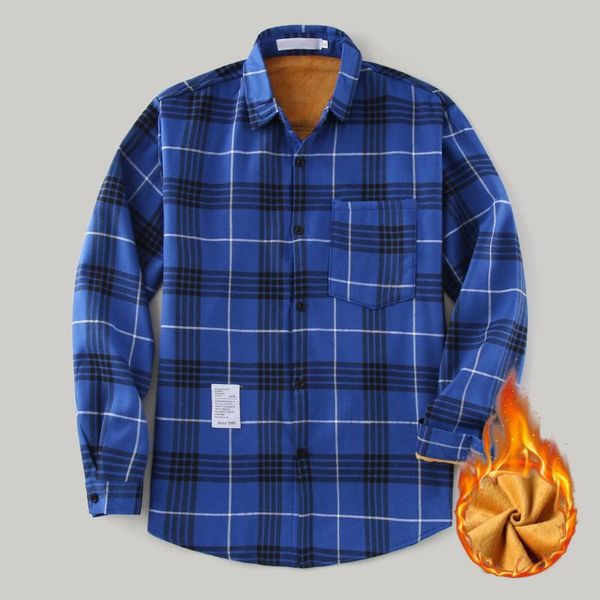 

men's jackets autumn winter plaid jacket fleece soft warm long sleeve casual coats, Black;brown