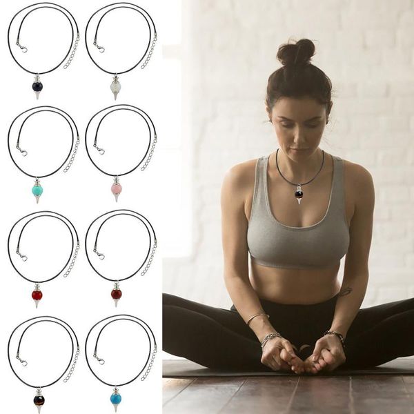 

pendant necklaces natural multi-color crystal necklace with carnelian stone ball shape for women jewelry gift 21705, Silver