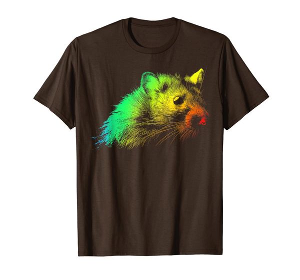 

rat colorful rainbow retro t-shirt, White;black