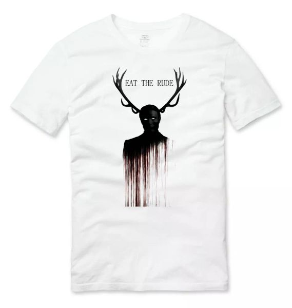 

eat the rude hannibal lecter t shirt white, White;black