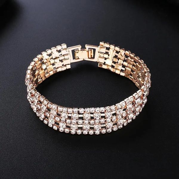

luxury design row setting tennis bracelets five rows of diamond combination ladies bracelet, wedding party jewelry gift, exquisite packaging, Golden;silver