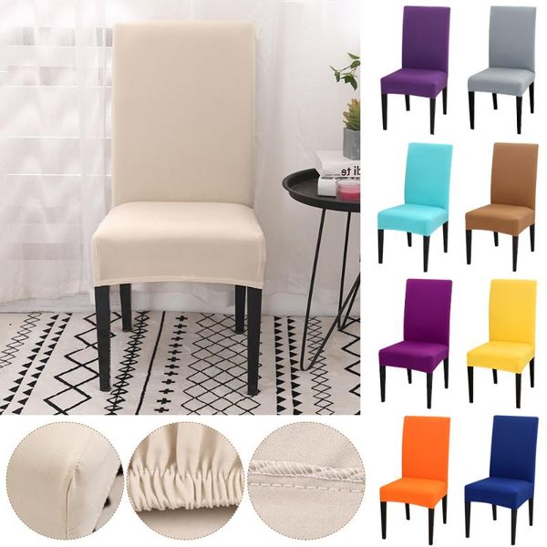 

solid color chair cover spandex stretch elastic slipcovers covers white for dining room kitchen wedding banquet el